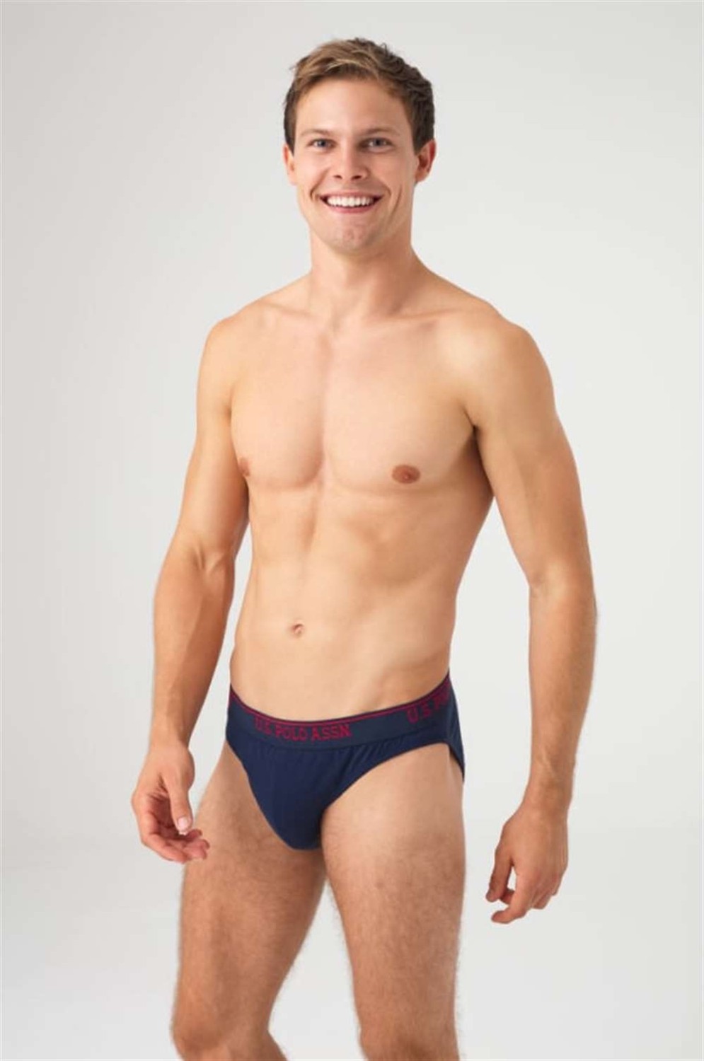 U.S. Polo Assn. Erkek Siyah - Antrasit Melanj - Lacivert 3'lü Slip görsel 3