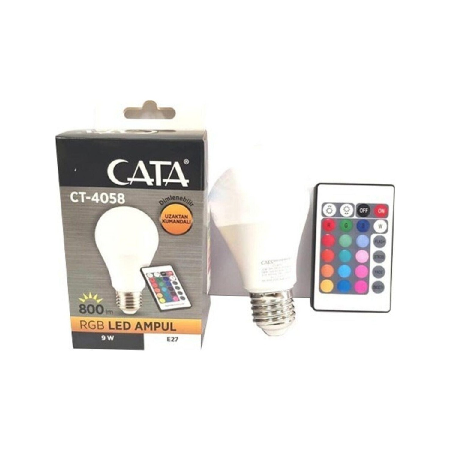 Cata Kumandali Rgb Led Ampul 9w E27 Dimmer Ana Renk Fiyati