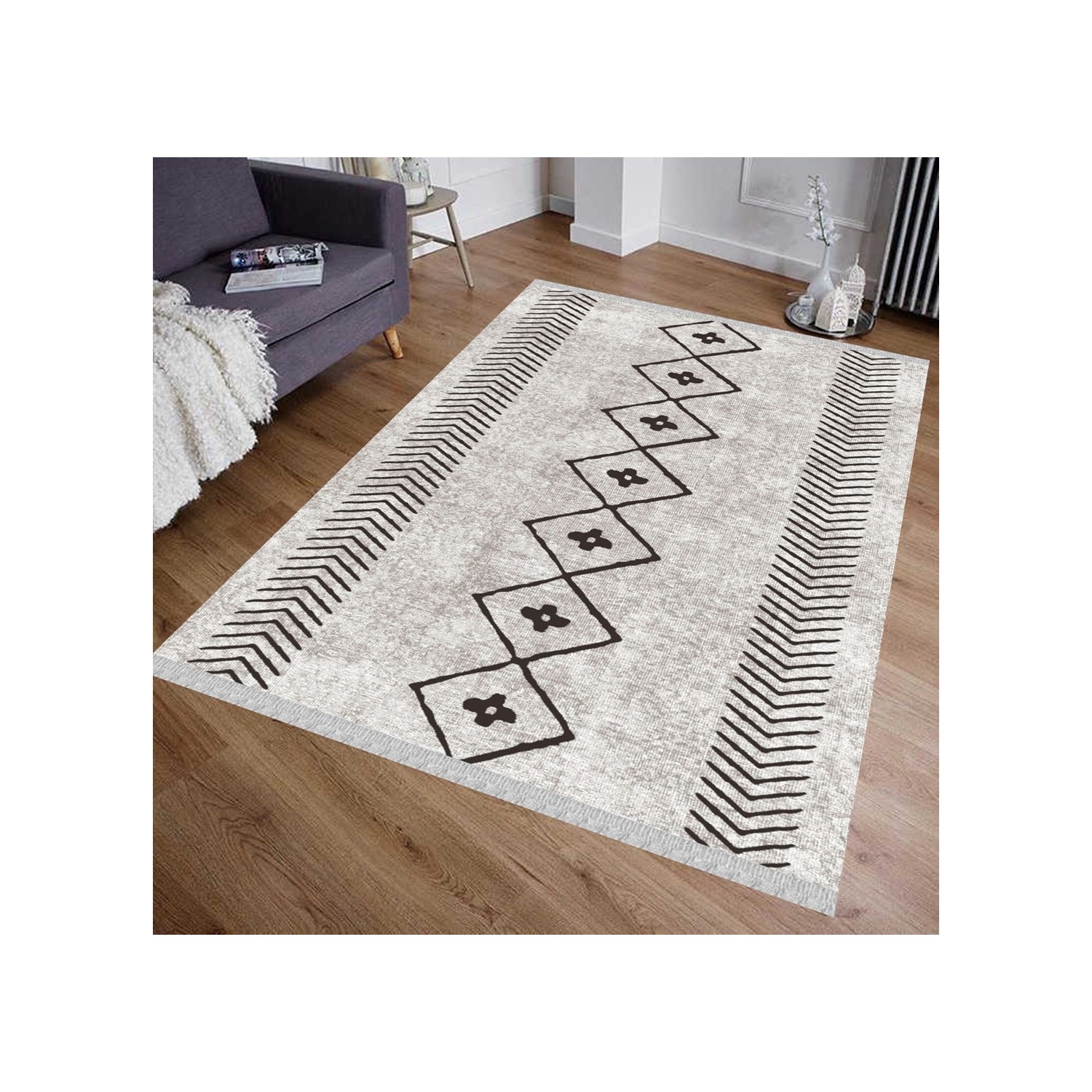 decoser hali decoser 5054 siyah beyaz iskandinav kilim fiyati