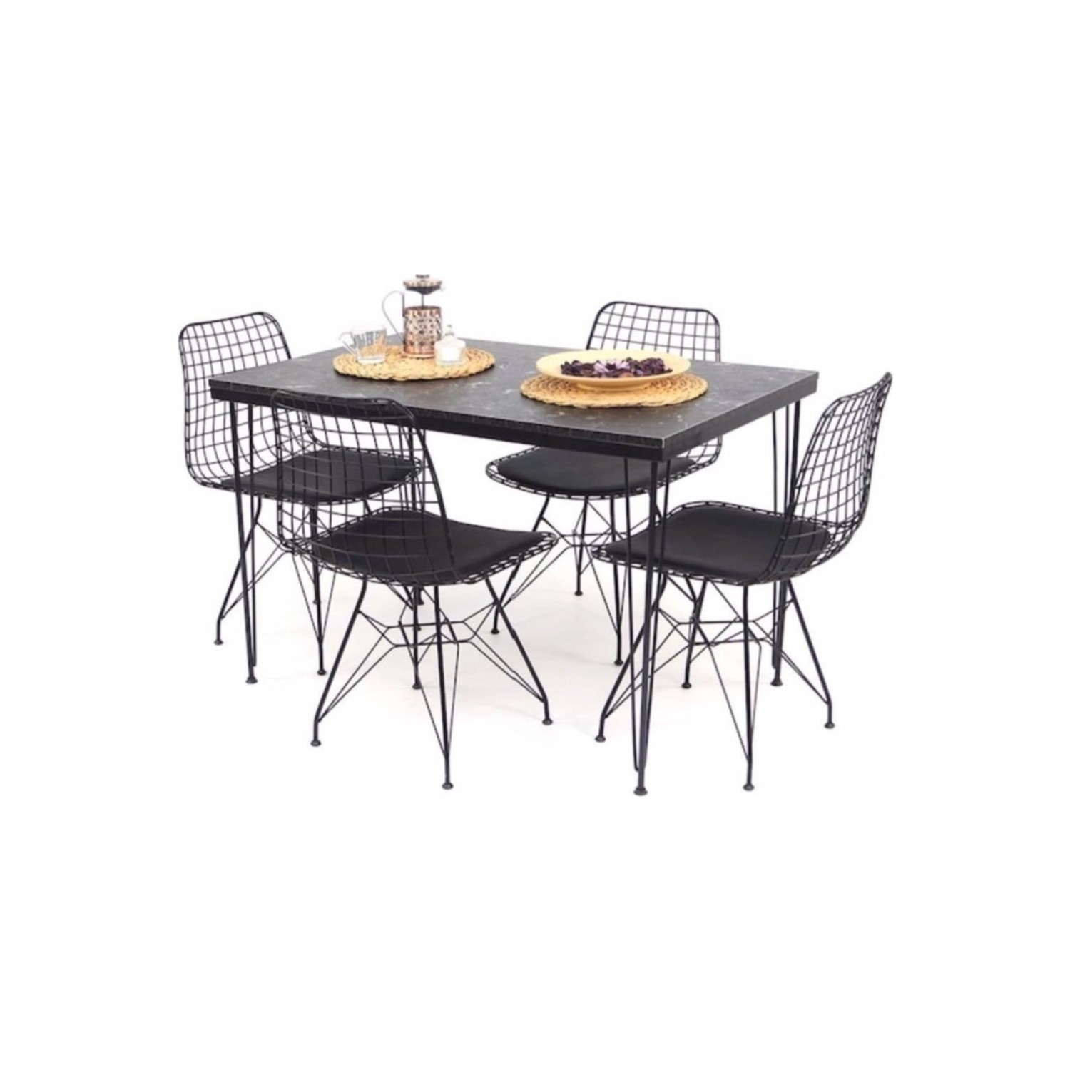 Coşar Group Masa Sandalye Takımı Mermer Desen 120X70 cm