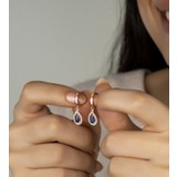 Else Silver Safir Renk Gümüş Damla Küpe