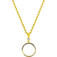 Bilezikci Çeyrek Altınlık Zincirli 14 Ayar Kolye