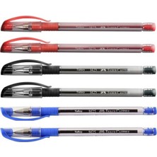 Faber-Castell 1425 Tükenmez Kalem 3 Renk  - 2 Siyah + 2 Mavi + 2 Kırmızı