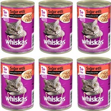 Whiskas Sığırlı Konserve Kedi Maması 400 gr x 6 Adet