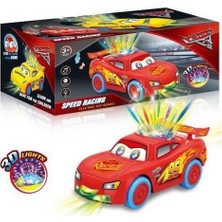 Can Ali Toys 3D Işıklı, Müzikli, Dil Çıkaran Çarp Dön Sensörlü Şimşek Mc Queen Araba