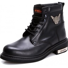 Harley Davidson Gibson Erkek Bot Black - Yağlı Deri