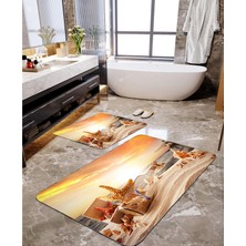 Talia Home Gün Batımı Baskılı 2'li Banyo Paspas Seti TLAHMP-046