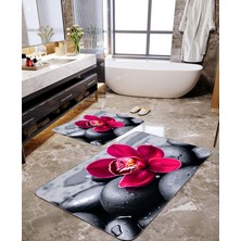 Talia Home Menekşe Desenli 2'li Banyo Paspas Seti TLAHMP-011