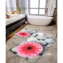 Talia Home Papatya Desenli 2'li Banyo Paspas Seti TLAHMP-062