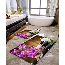 Talia Home Denge Taşı Desenli 2'li Banyo Paspas Seti TLAHMP-027