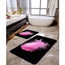 Talia Home Pembe Tüy Desenli 2'li Banyo Paspas Seti TLAHMP-031