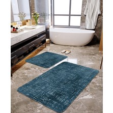 Talia Home Petrol Yeşili Baskılı 2'li Banyo Paspas Seti TLAHMP-060