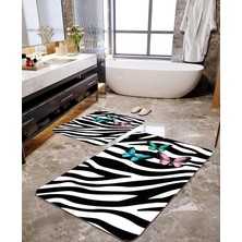 Talia Home Zebra Desenli 2'li Banyo Paspas Seti TLAHMP-054