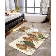 Talia Home 3 Boyutlu Yaprak Desenli 2'li Banyo Paspas Seti TLAHMP-015