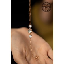 Swarovski Taşlı Üç Taş Model Gümüş Bileklik