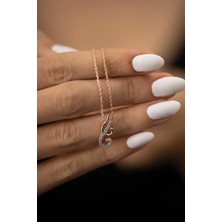 Ninova Silver Çift Damla Model Rose Kaplama Gümüş İtalyan Kolye