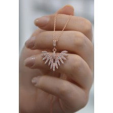Papatya Silver Kadın Anka Kuşu Model Rose Kaplama Gümüş Kolye