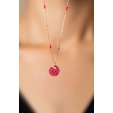 Papatya Silver 925 Ayar Mineli M Harfi Gümüş Kolye