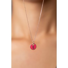 Papatya Silver 925 Ayar Mineli E Harfi Gümüş Kolye