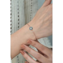 Papatya Silver 925 Ayar Zirkon Taşlı Gümüş Nazar Bileklik