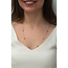 Papatya Silver 925 Ayar Altın Kaplama Mineli Nazar Göz Gümüş Kolye