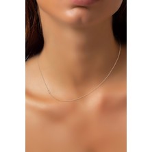 Papatya Silver S Harfi Asimetrik Zincir Kolye Rose Altın Kaplama 925 Ayar Gümüş