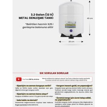 Mil Su Su Arıtma Cihazı Için 3.2 Galon 12 lt Metal Genleşme Tankı