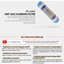 Mil Su Açık Kasa Su Arıtma Cihazı Için Udf Gac Karbon Filtre 25 Adet