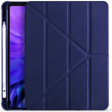 Ceplab Apple iPad 8. Nesil Kılıf 10.2" Kalem Bölmeli Silikon Smart Cover Lacivert