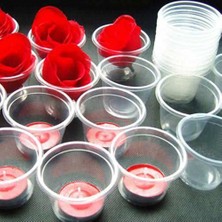Green  kalpli Tealight Mum ve 25 Adet Mum Kabı