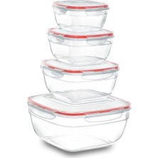 PlastArt Kare Saklama Kabı | 4'lü Set