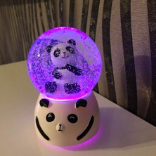Orta Boy Müzikli ve Işıklı Panda Kar Küresi