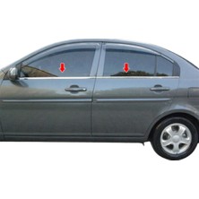 Blue Hyundai Accent Era ( 2005-2011 ) Paslanmaz Krom Cam Çıtası 4 Parça Blueoto