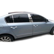 Blue Volkswagen Passat B6 Krom Cam Direği 6 Parça 2005 - 2010 Paslanmaz Çelik