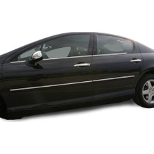 Blue Peugeot 407 Sedan Paslanmaz Krom Cam Çıtası 4 Parça Blueoto