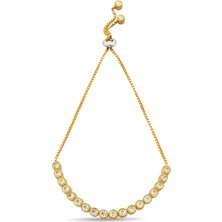 Argentum Concept Altın Kaplamalı Gümüş Asansörlü Su Yolu Bileklik B076601