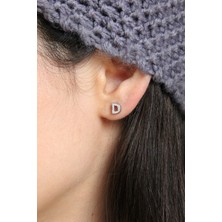 Argentum Concept D Harfi Çivili Gümüş Tek Küpe K077101