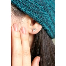 Argentum Concept F Harfi Çivili Gümüş Tek Küpe K077301