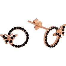 Argentum Concept Halka İçinde Kelebek Motifli Gümüş Küpe K066701