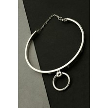 Argentum Concept Halkalı Gümüş Şarnel Kelepçe Bileklik B074901