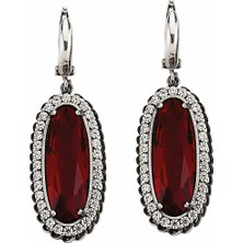 Argentum Concept Kırmızı Taşlı Gümüş Küpe K007501