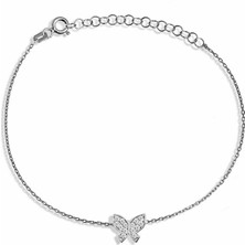 Argentum Concept Zirkon Taşlı Gümüş Kelebek Bileklik B047501