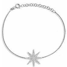 Argentum Concept Zirkon Taşlı Gümüş Kutup Yıldızı Bileklik B048901
