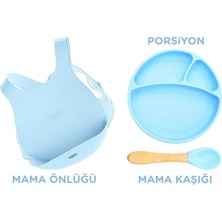 Oioi Mavi Beslenme Seti Tabak + Önlük + Kaşık