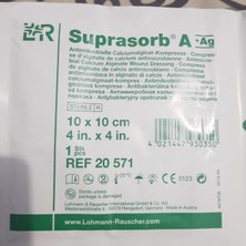 Lohmann Rauscher 20571 Suprasorb A+Ag Gümüşlü Kalsiyum Aljinat Yara Örtüsü 10 x 10 Cm, 1 Kutuda 10 Adet