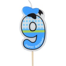 Festivall 9 Yaş Mavi Şapkalı Mum