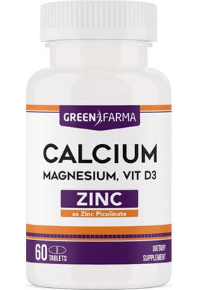 Green Farma Kalsiyum Magnezyum Çinko D3 60 Tablet