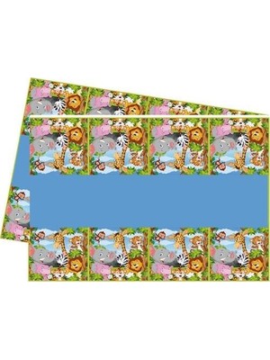 Nusrat Bilişim Masa Örtüsü Safari Sevimli Hayvanlar 120X180 cm