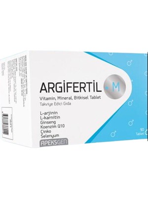 Apeksgen Argifertil M 90 Tablet Erkek Üreme Sağlığı İçin Vitamin ve Mineral Takviyesi