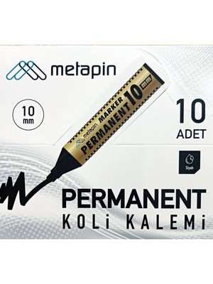 Tardu İthalat Metapin Koli Kalemi 10 mm  10'lu - Siyah